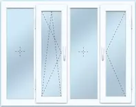Четырехстворчатое окно ПВХ